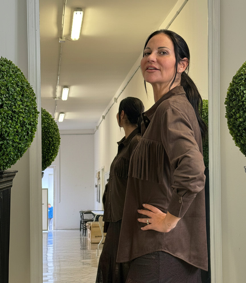 Camicia in Eco Dainetto con Frange