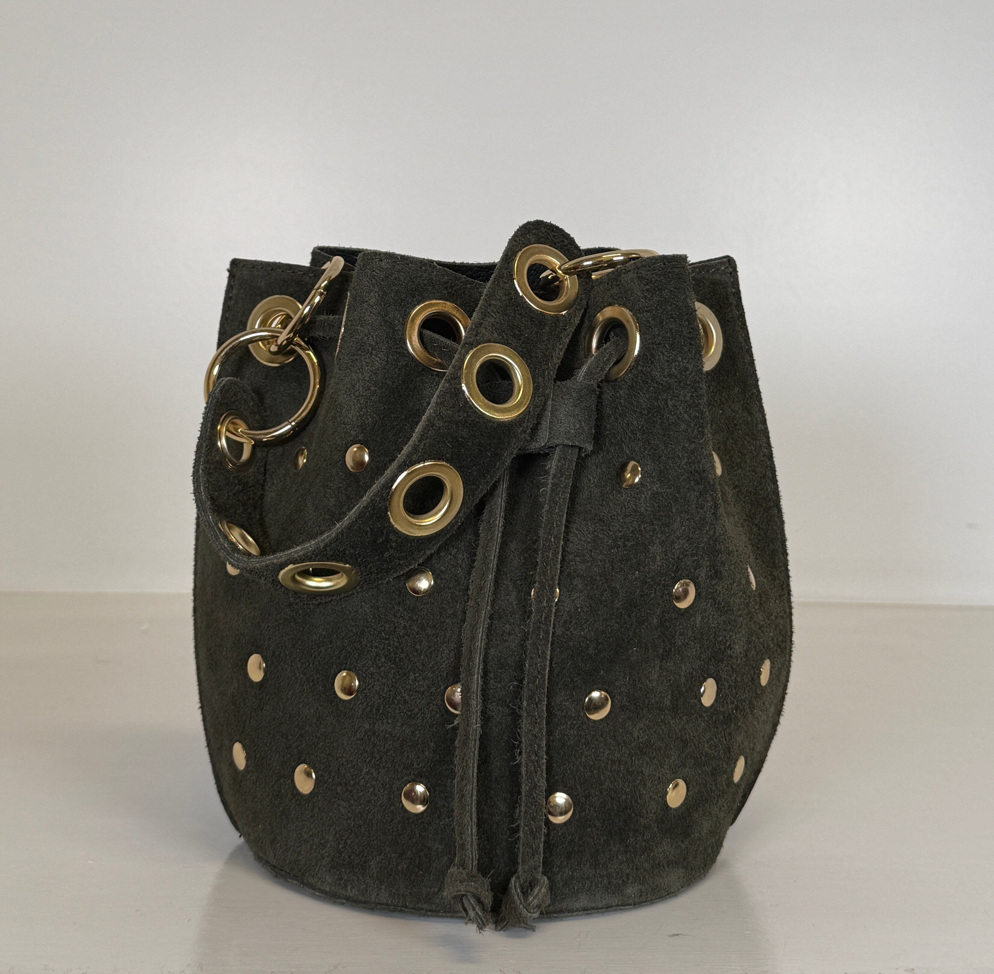 Lia Borsa a Secchiello in Pelle Scamosciata