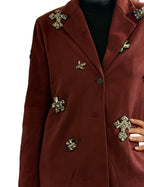 Giacca in Dainetto con applicazioni gioiello