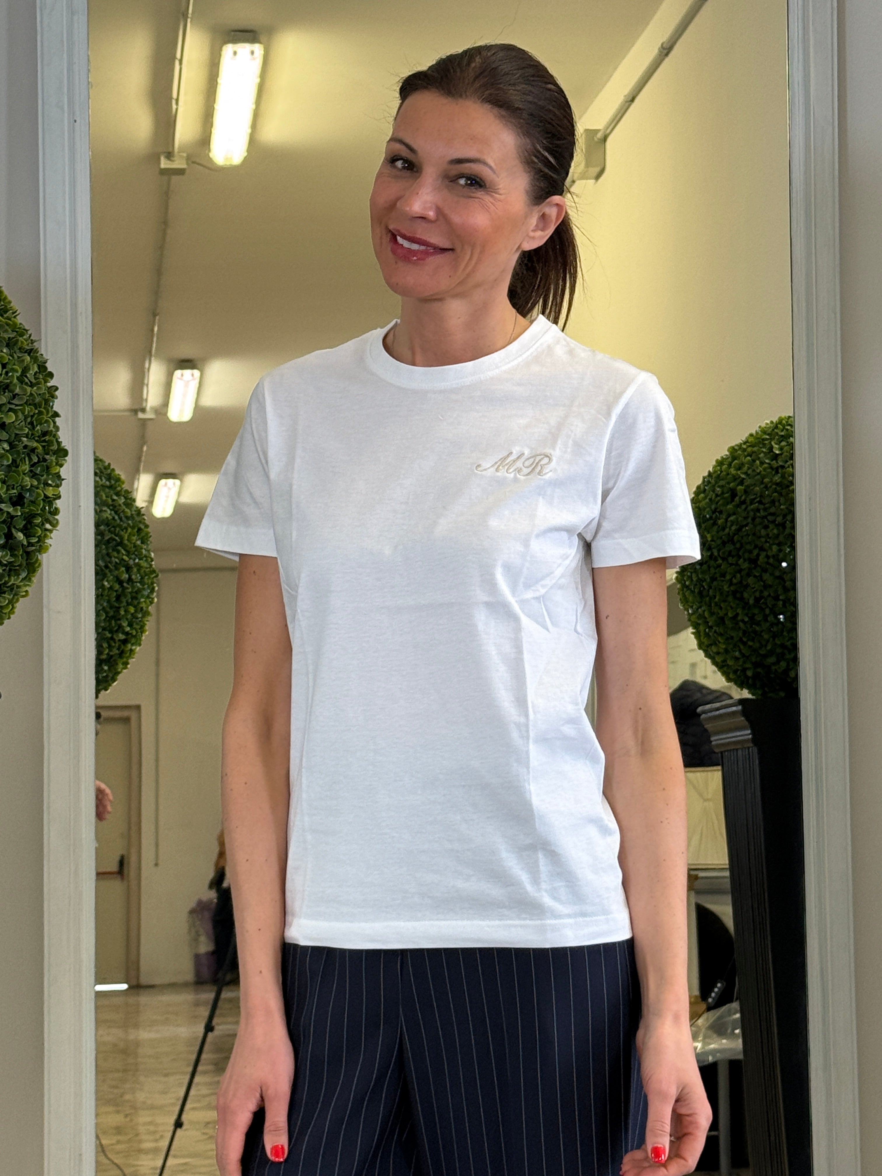 T-shirt Bianca con Ricamo Personalizzato
