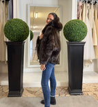 Bomber in Ecopelliccia con Cappuccio