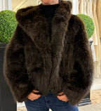 Bomber in Ecopelliccia con Cappuccio