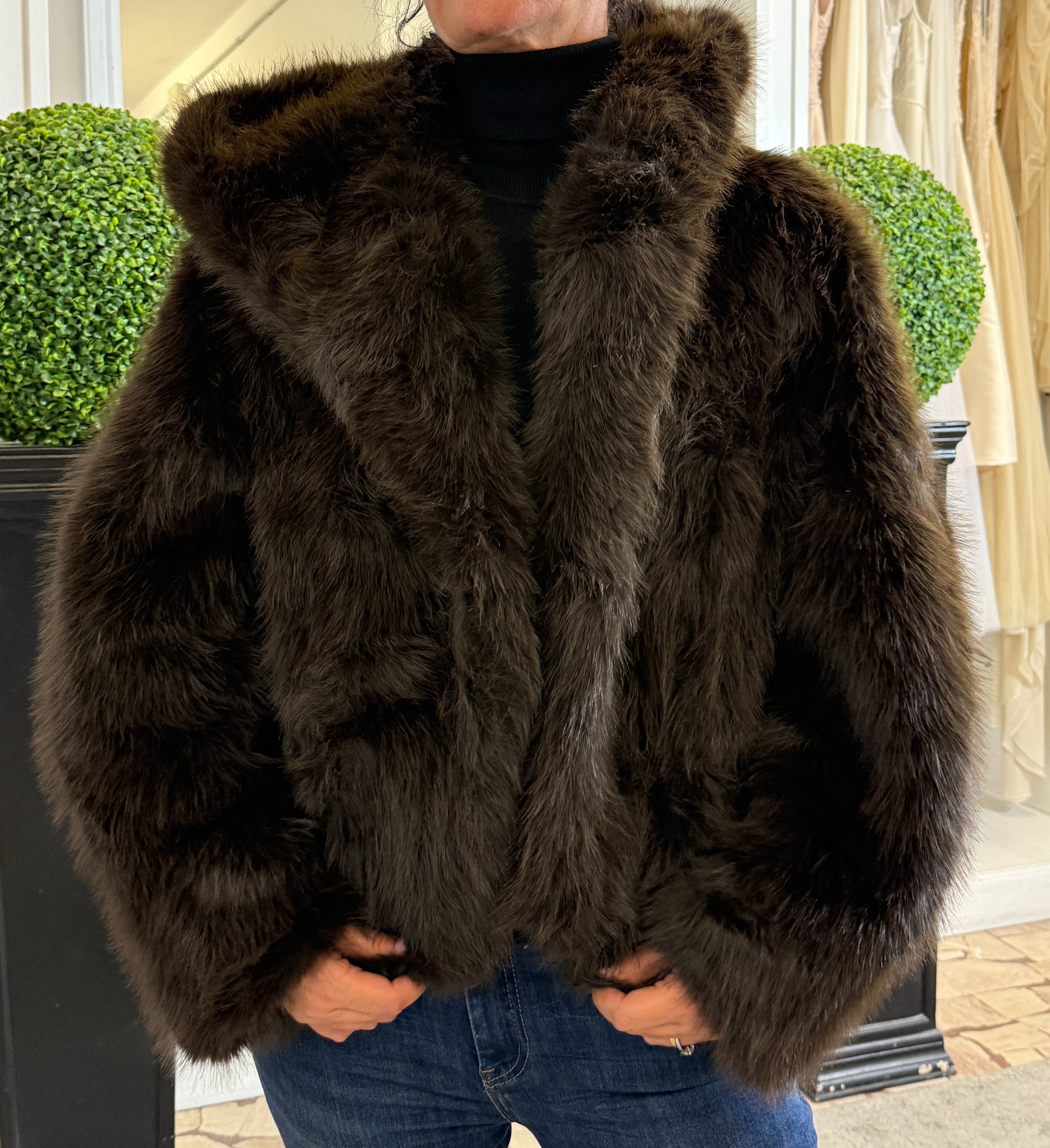 Bomber in Ecopelliccia con Cappuccio