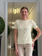 Maglia in Pizzo Elasticizzato Manica Corta
