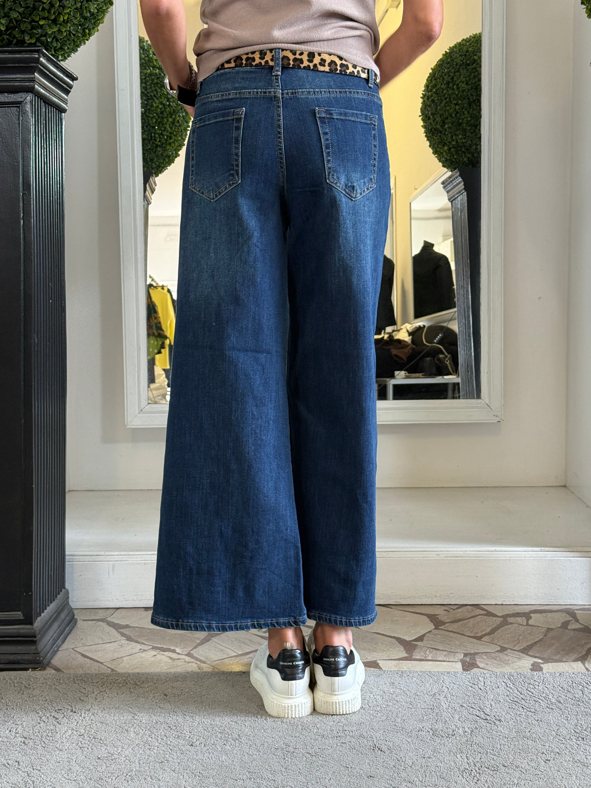 Jeans Wideleg con Cintura in Cavallino 775