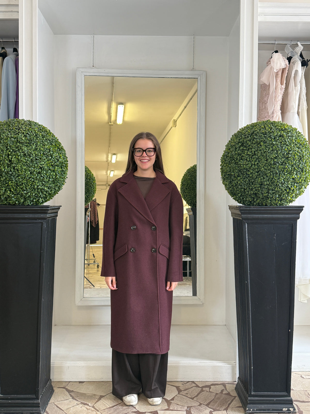 Cappotto Lungo Doppiopetto con Tasche LiLu