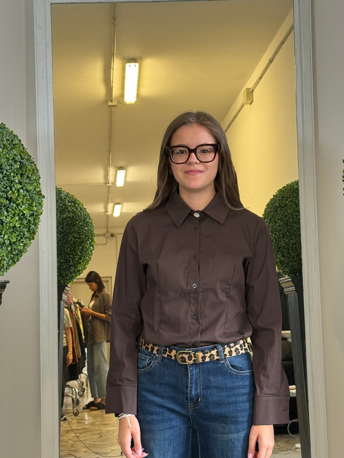 SusyMix Camicia con Bottone Gioiello