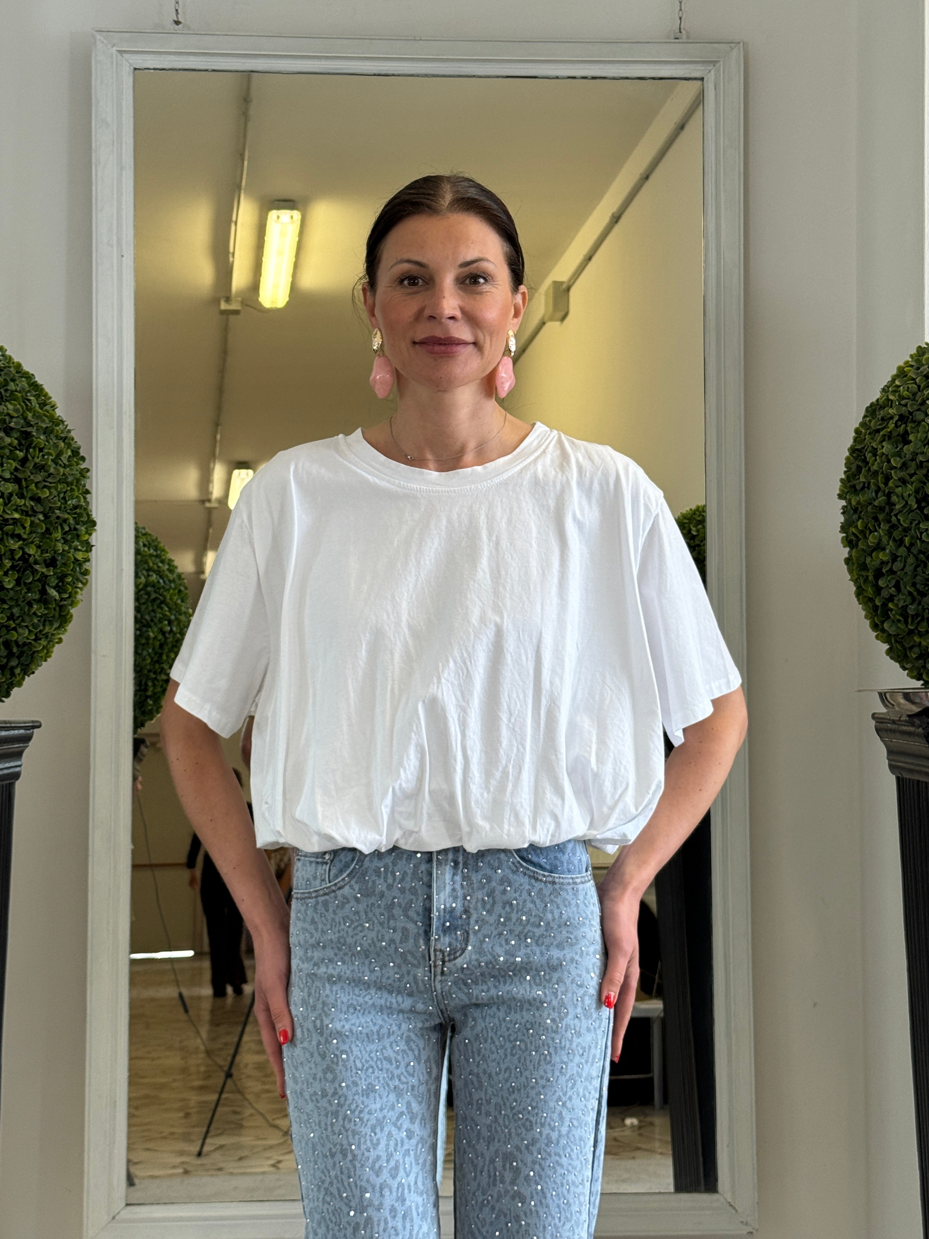 T-shirt Arricciata sul Fondo