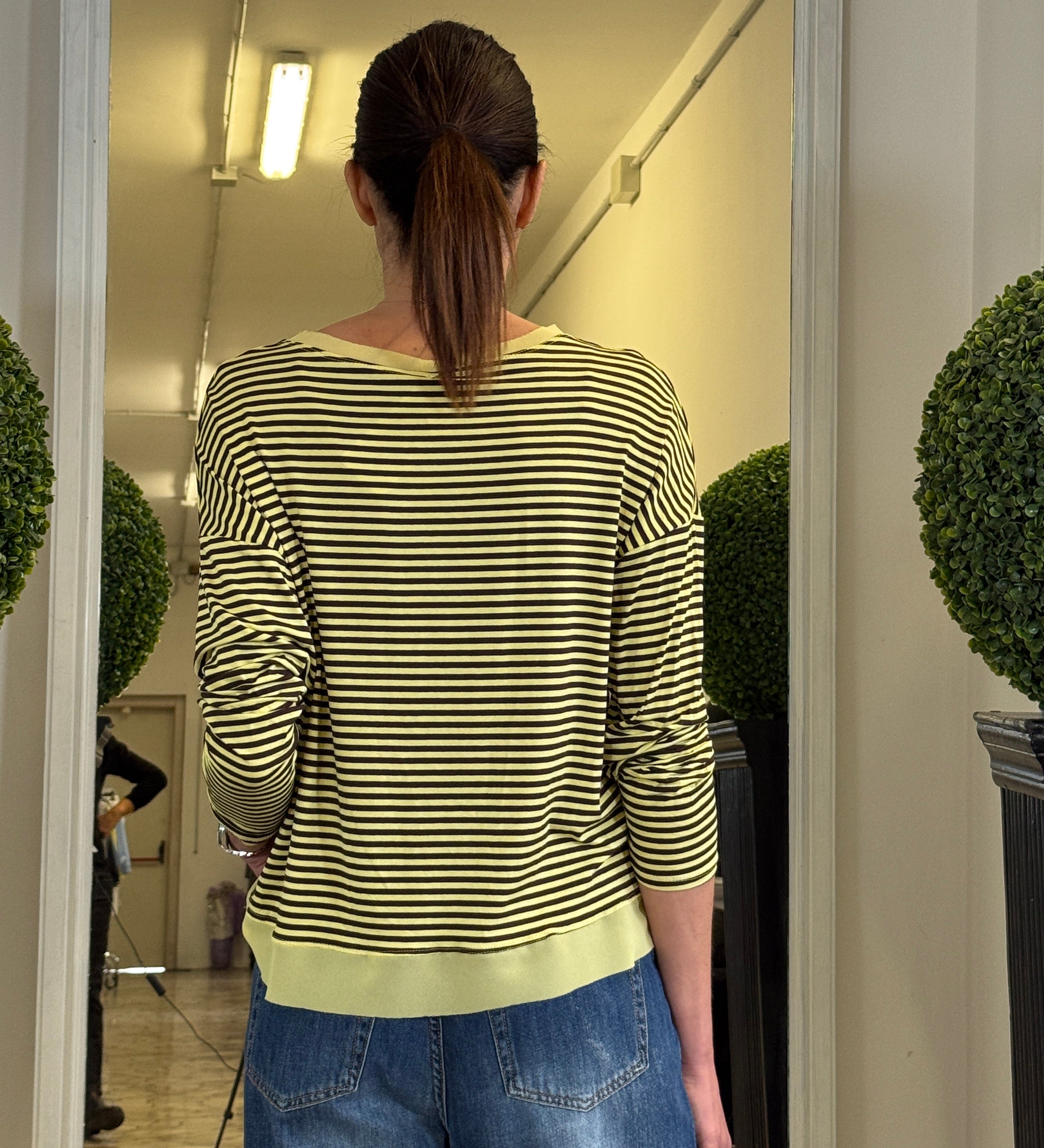 Maglia a Maniche Lunghe con Micro Righe