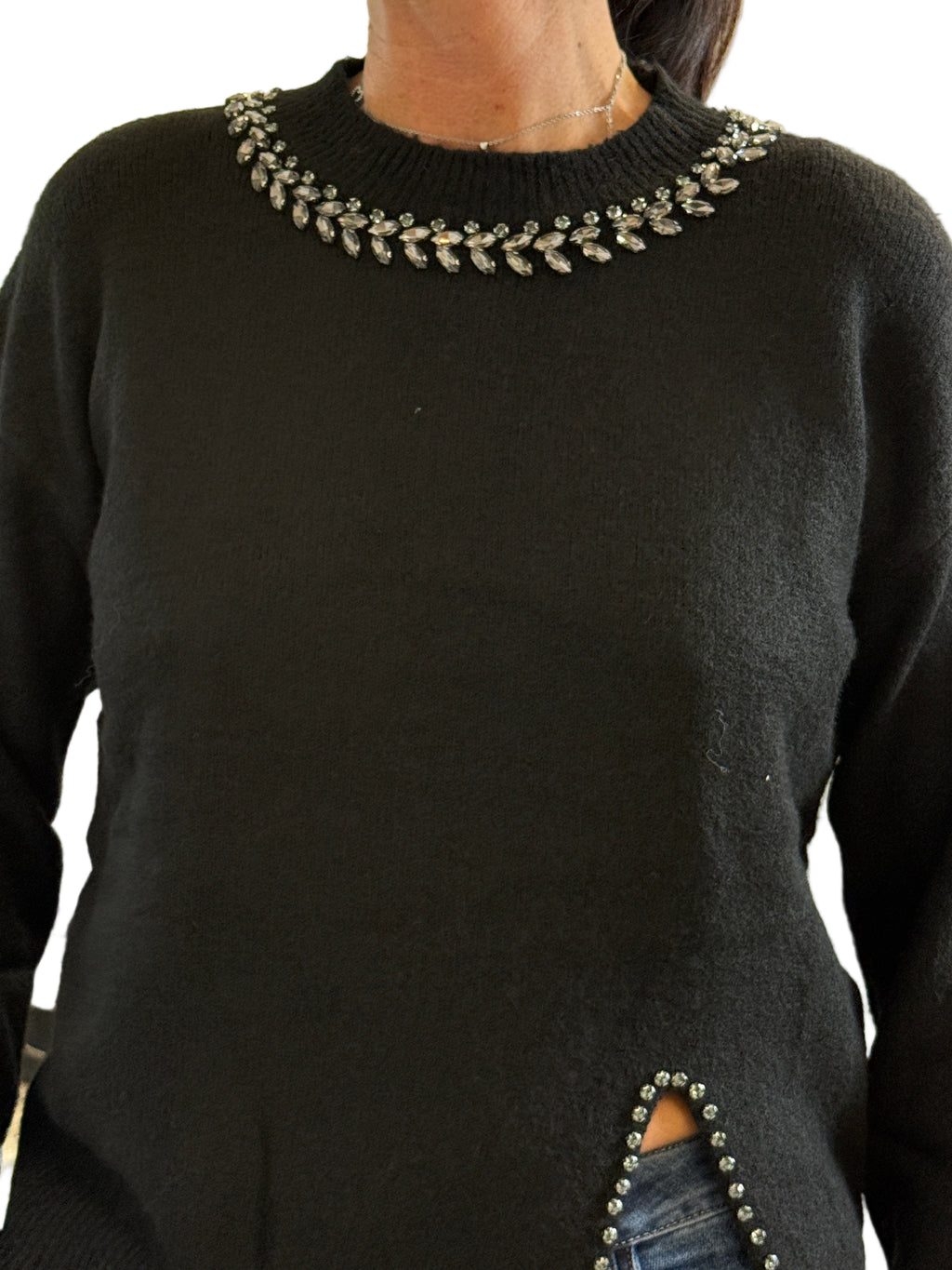 Maglione con Strass Gioiello