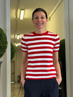 Tensione In Maglia Girocollo Maniche Corte a Righe