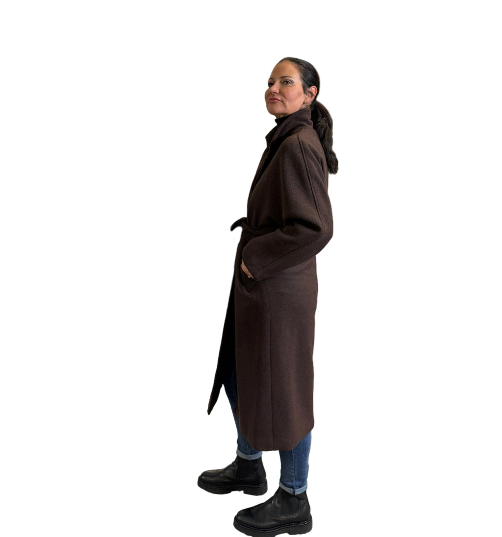 Cappotto doppio petto con cintura