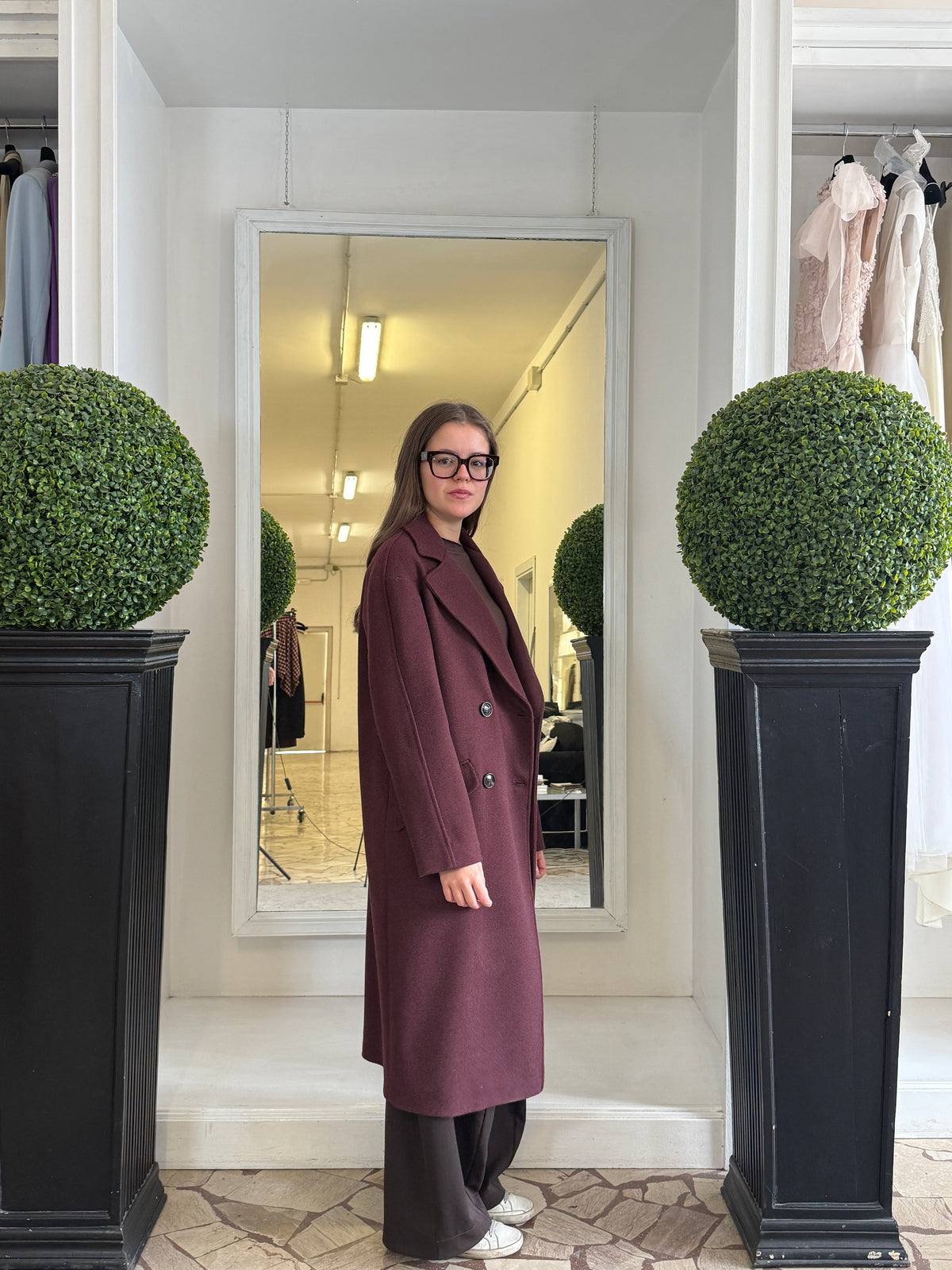 Cappotto Lungo Doppiopetto con Tasche LiLu
