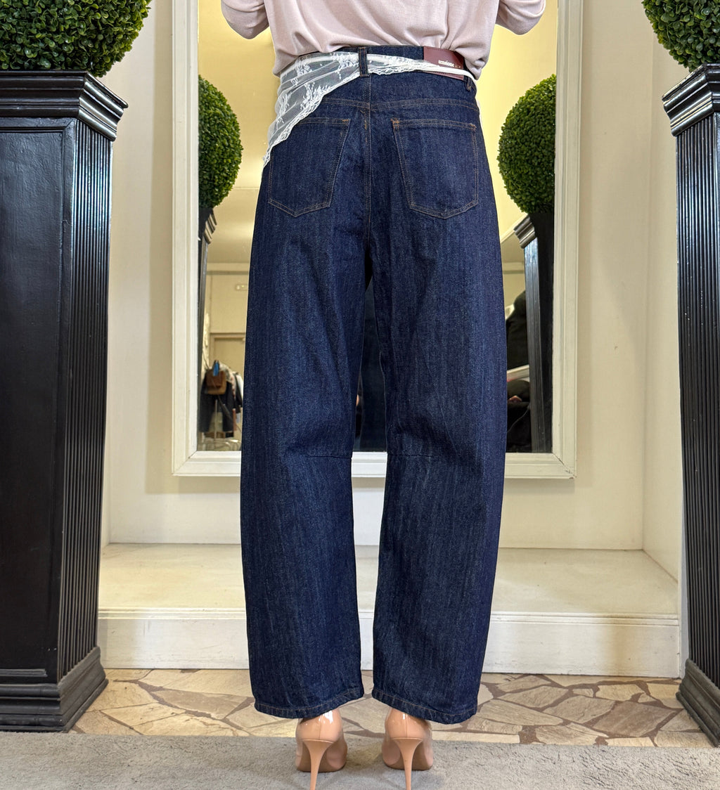 Tensione In Jeans Barrel con Pizzo a Triangolo