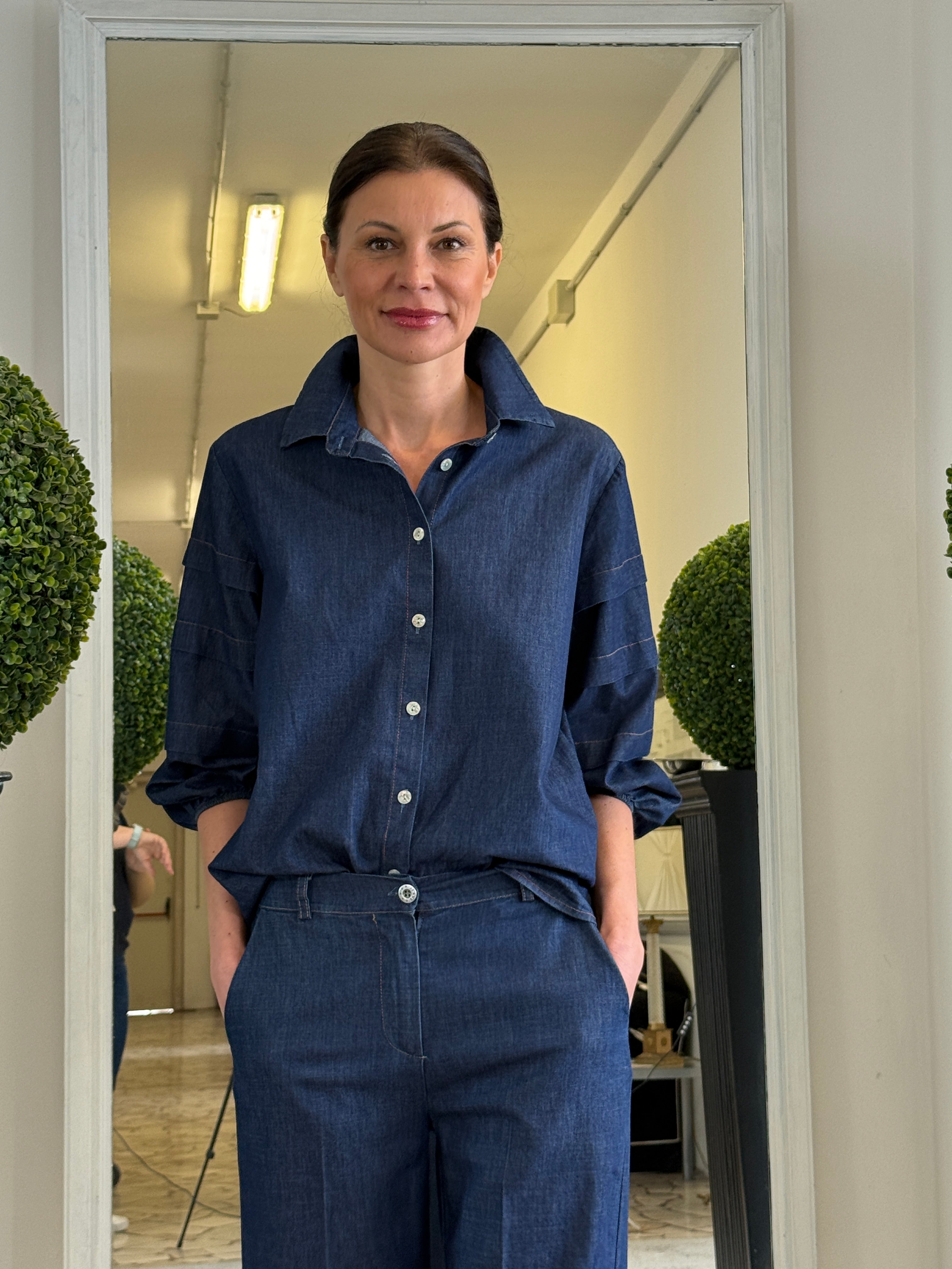 Camicia in Jeans Leggero Stile YSL