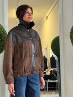 Bomber Ale in Ecopelle con Frange 775
