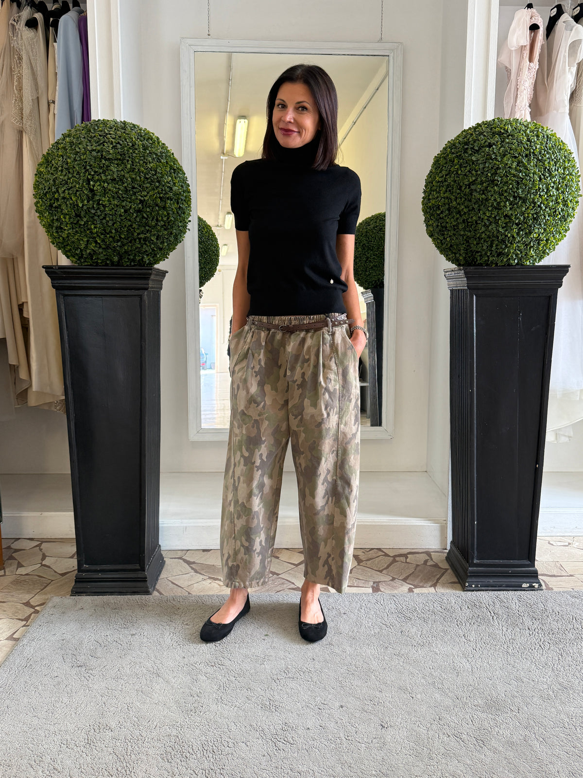 Pantaloni Cropped Camouflage Fit Morbido 775