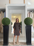 Abito Midi in Eco Pelle Stile Moderno e Minimal 775
