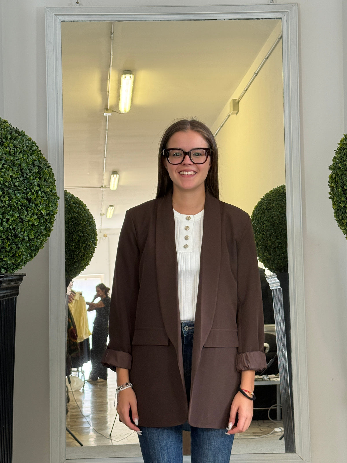 Blazer Senza Bottoni Stile Smoking