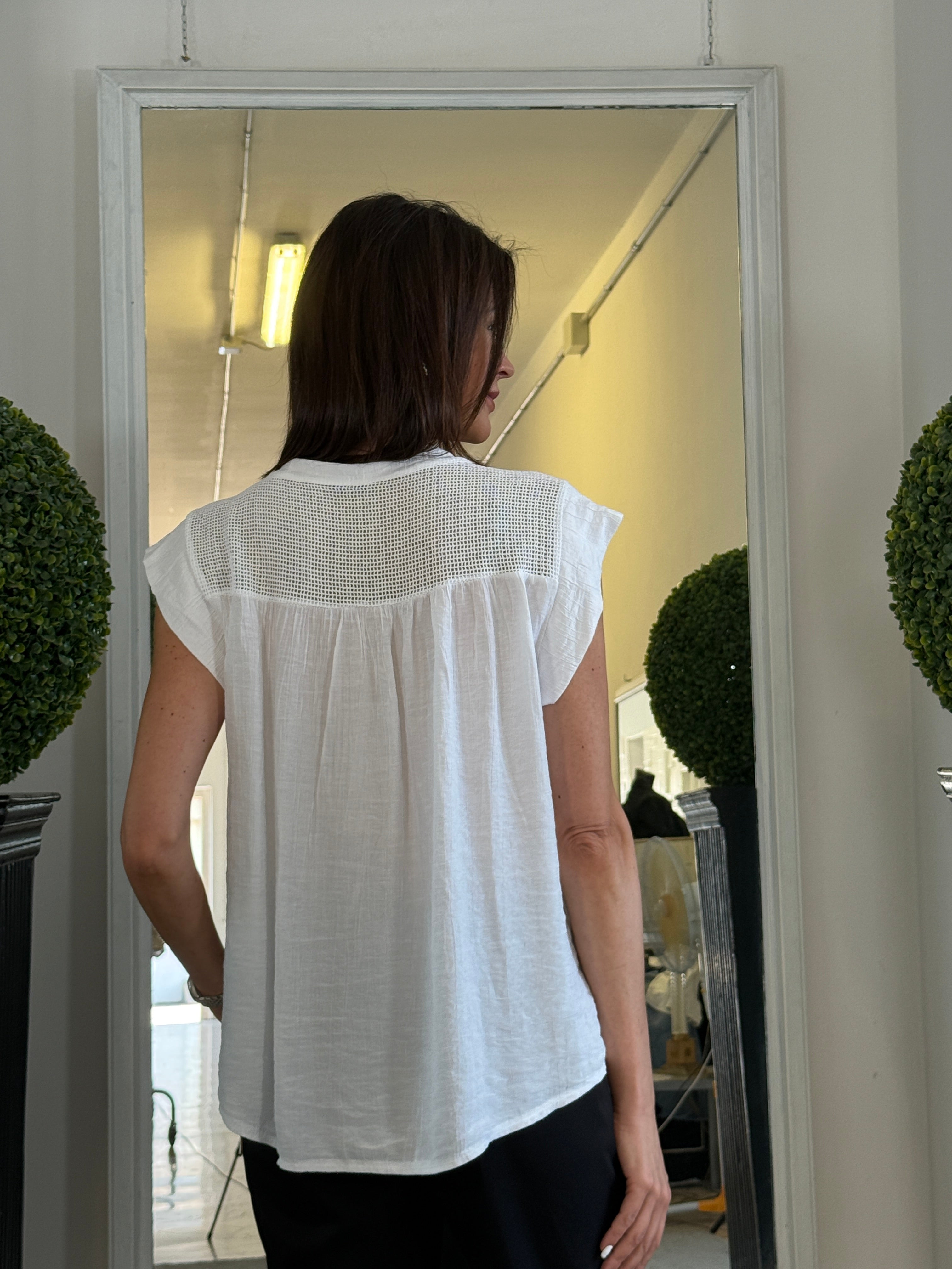 Camicia con Inserto a Rete sul Retro