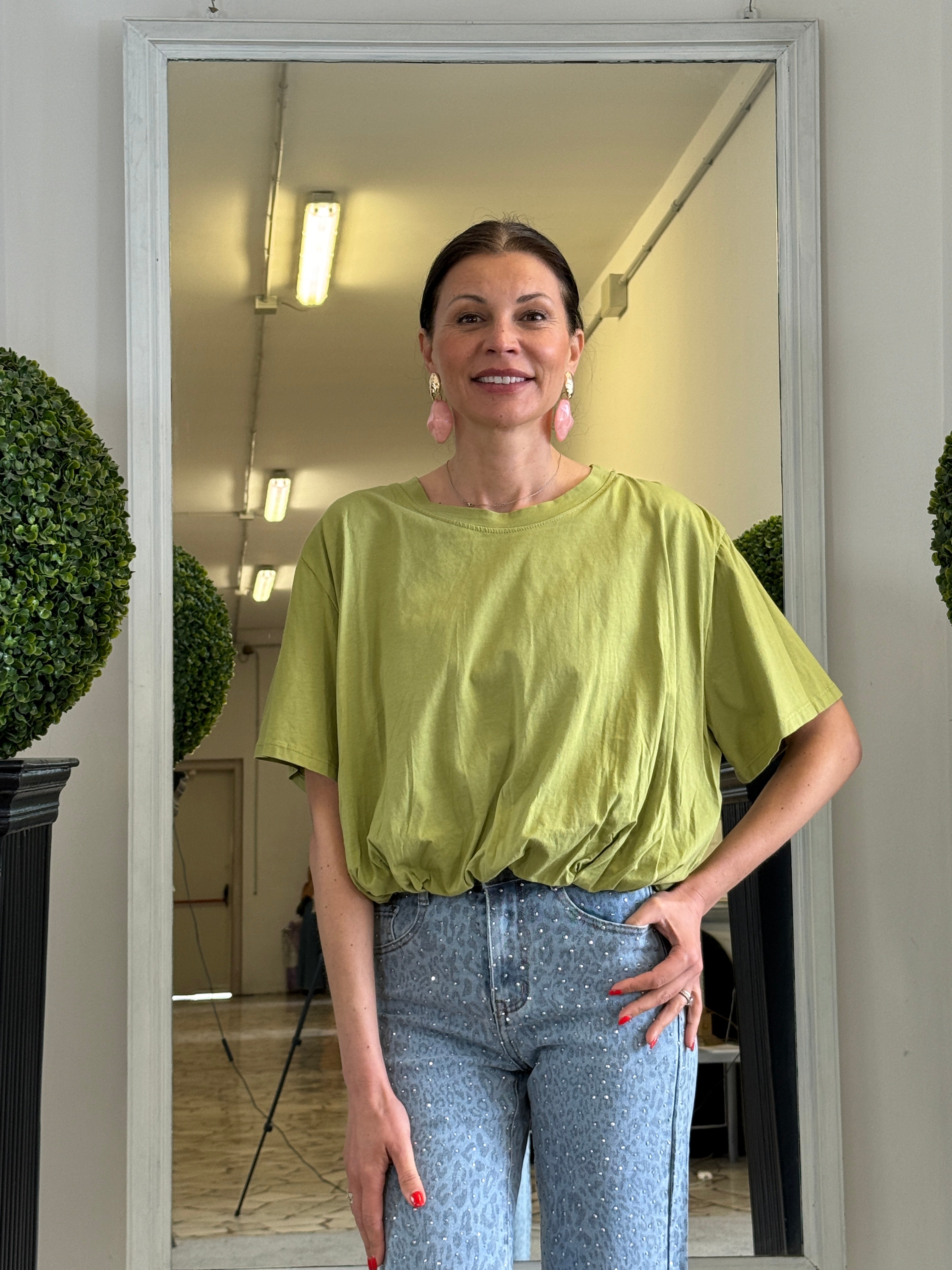 T-shirt Arricciata sul Fondo