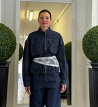 Tensione In Giubbino Denim con Pizzo a Triangolo