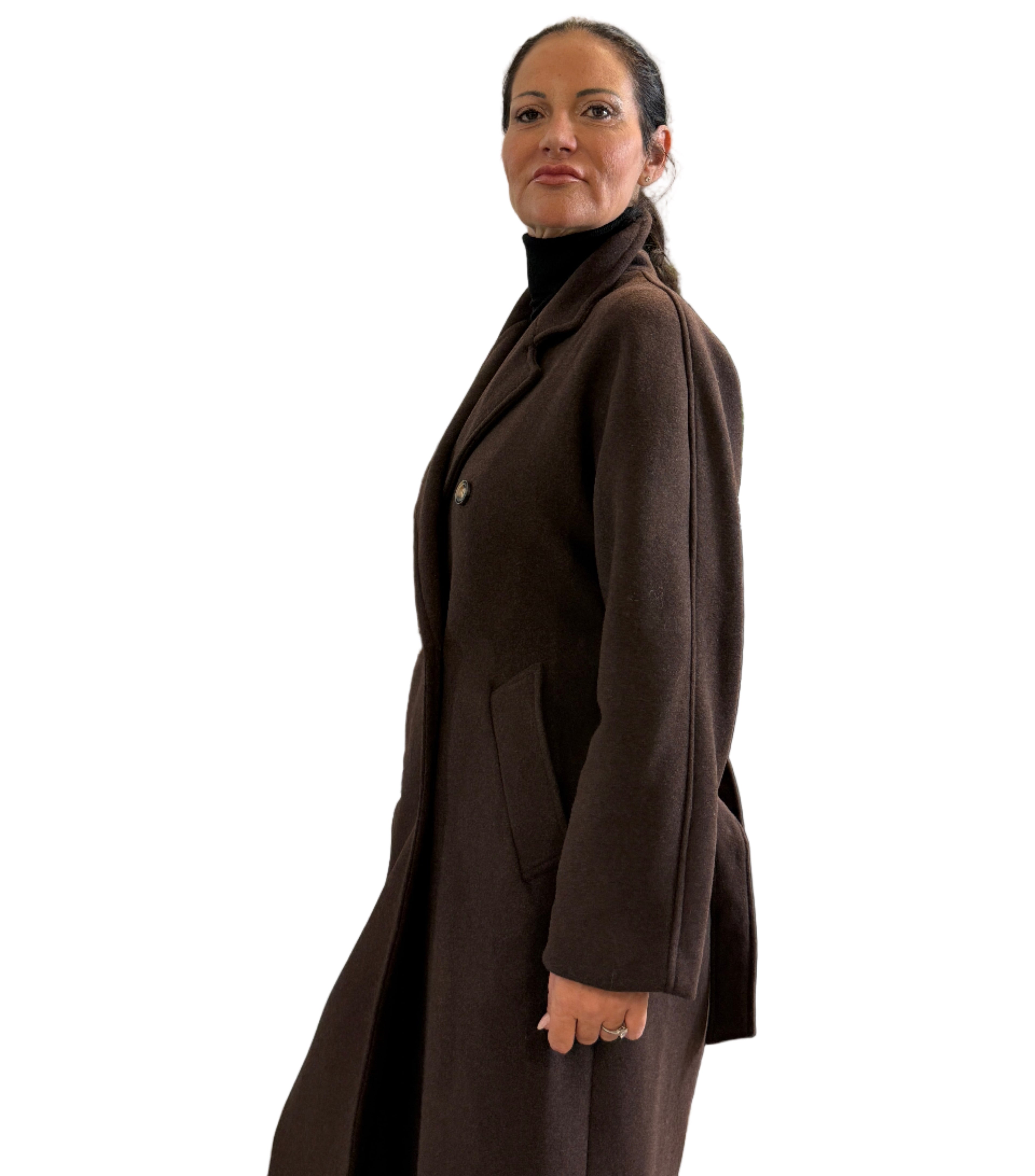 Cappotto doppio petto con cintura