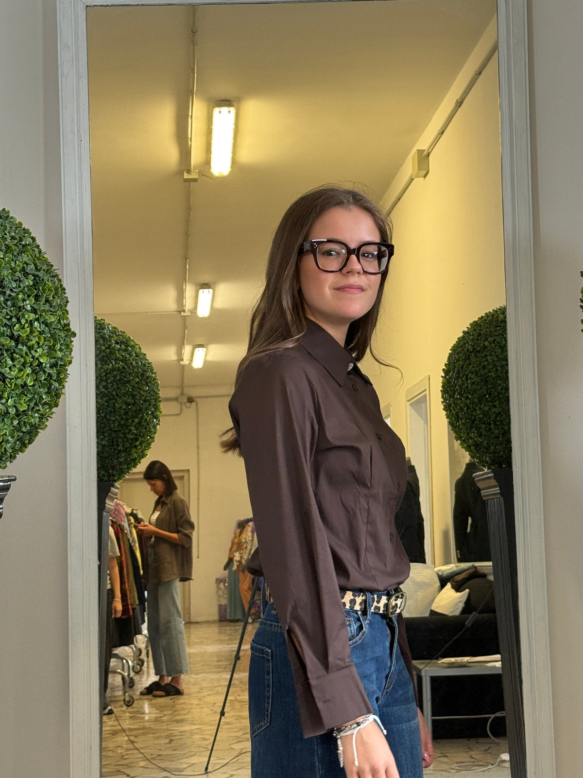 SusyMix Camicia con Bottone Gioiello