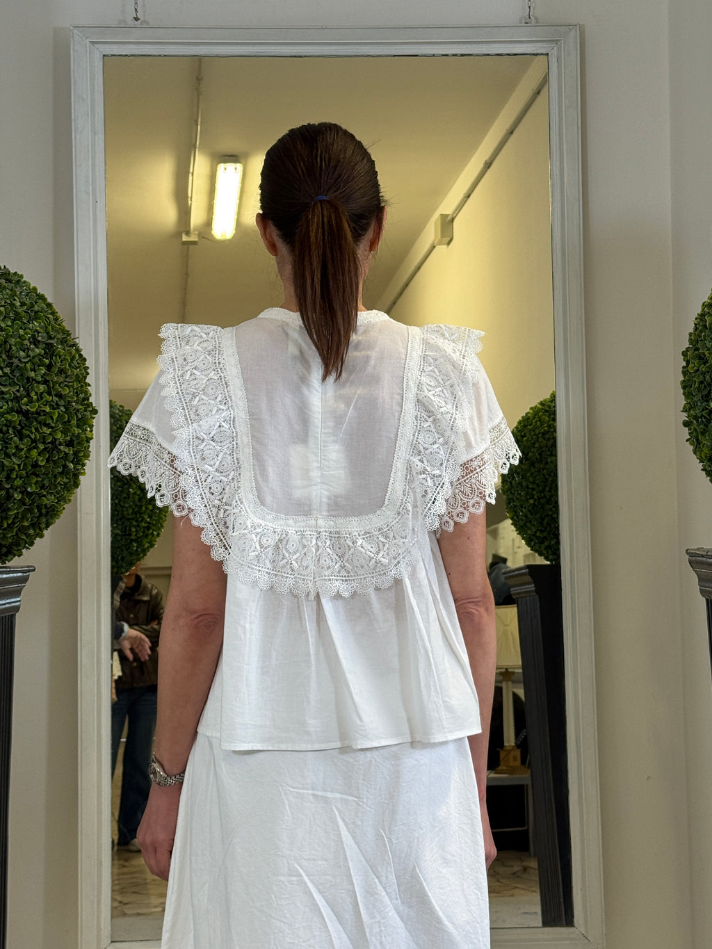 Tensione In Blusa Manica Corta con Pizzo