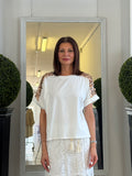 T-shirt con Pailettes sulle Spalle