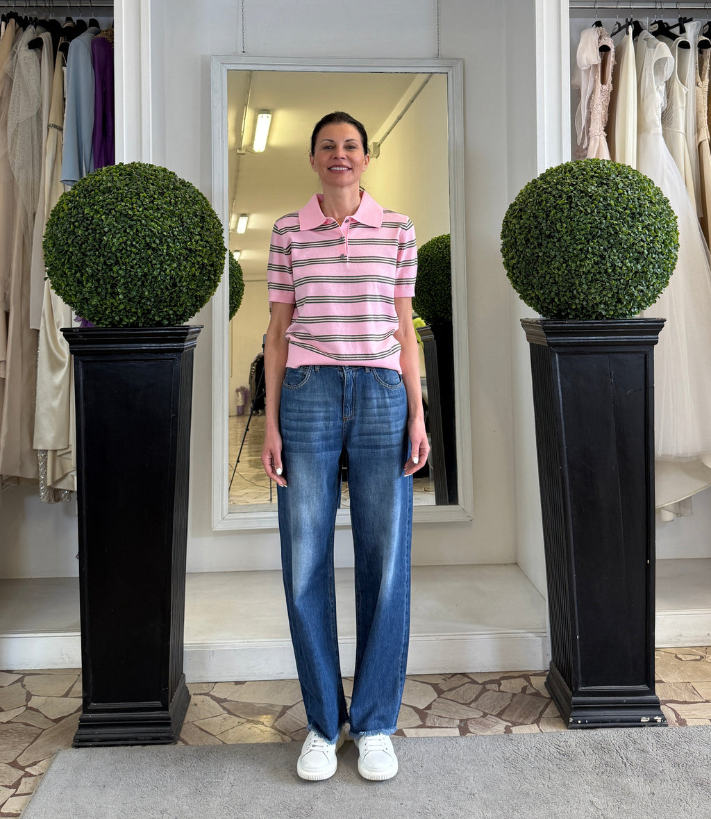 Tensione In Jeans a Palazzo a Taglio Vivo