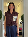 Camicia Senza Maniche con Pailettes