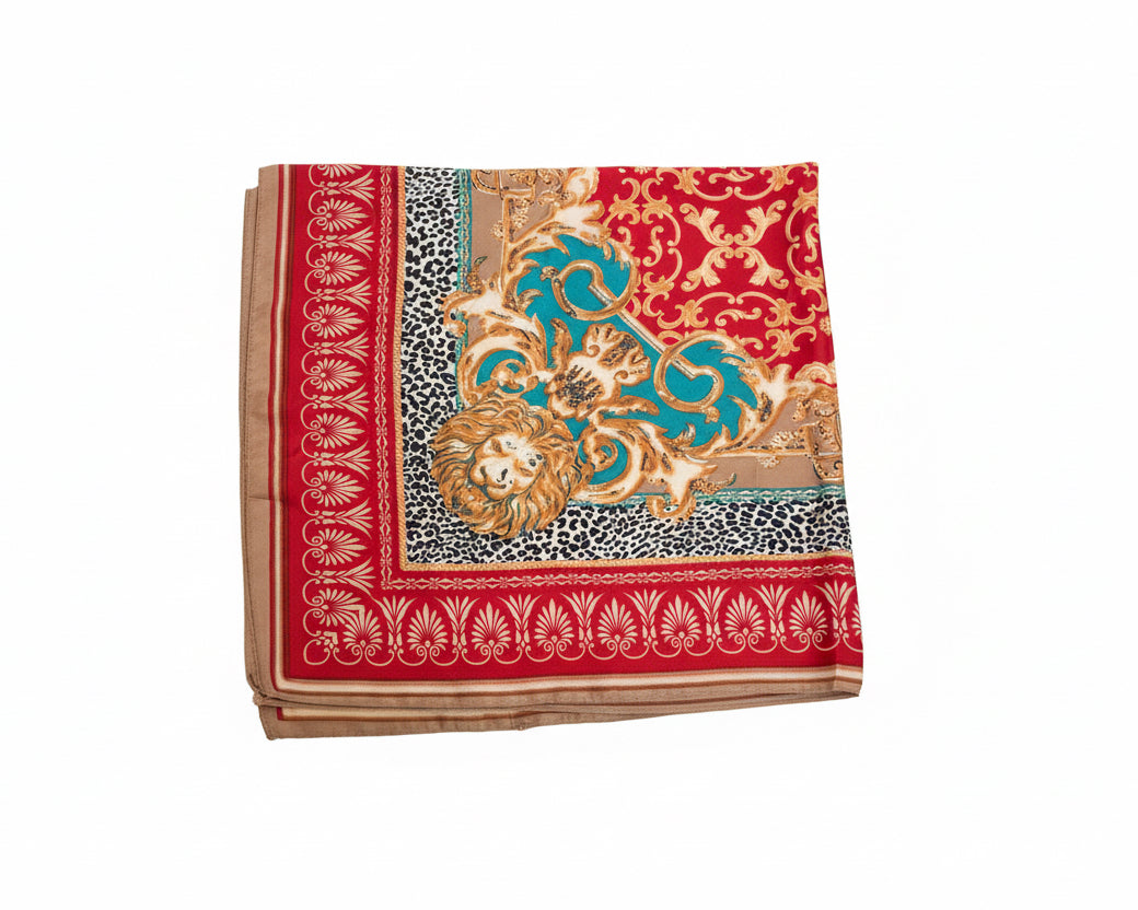 Foulard Quadrato con Stampa Barocca