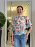 Tensione In Camicia Floreale con Elastico