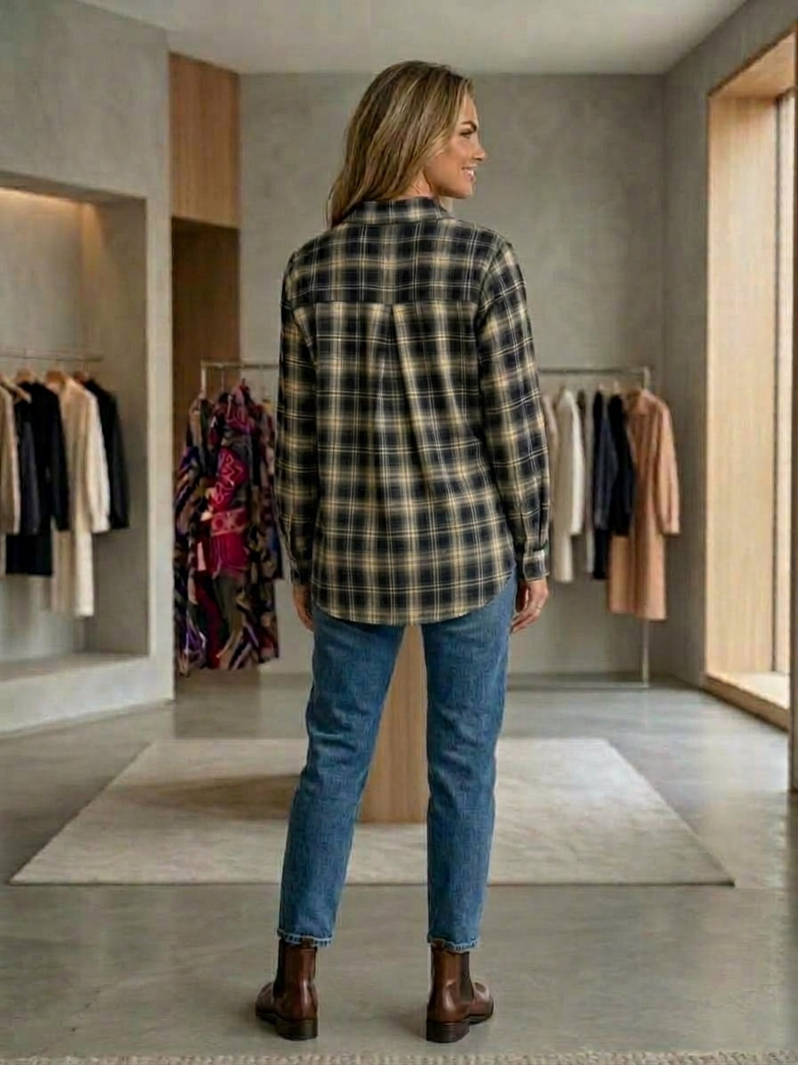 Camicia Check con Taschino in Paillettes LiLu