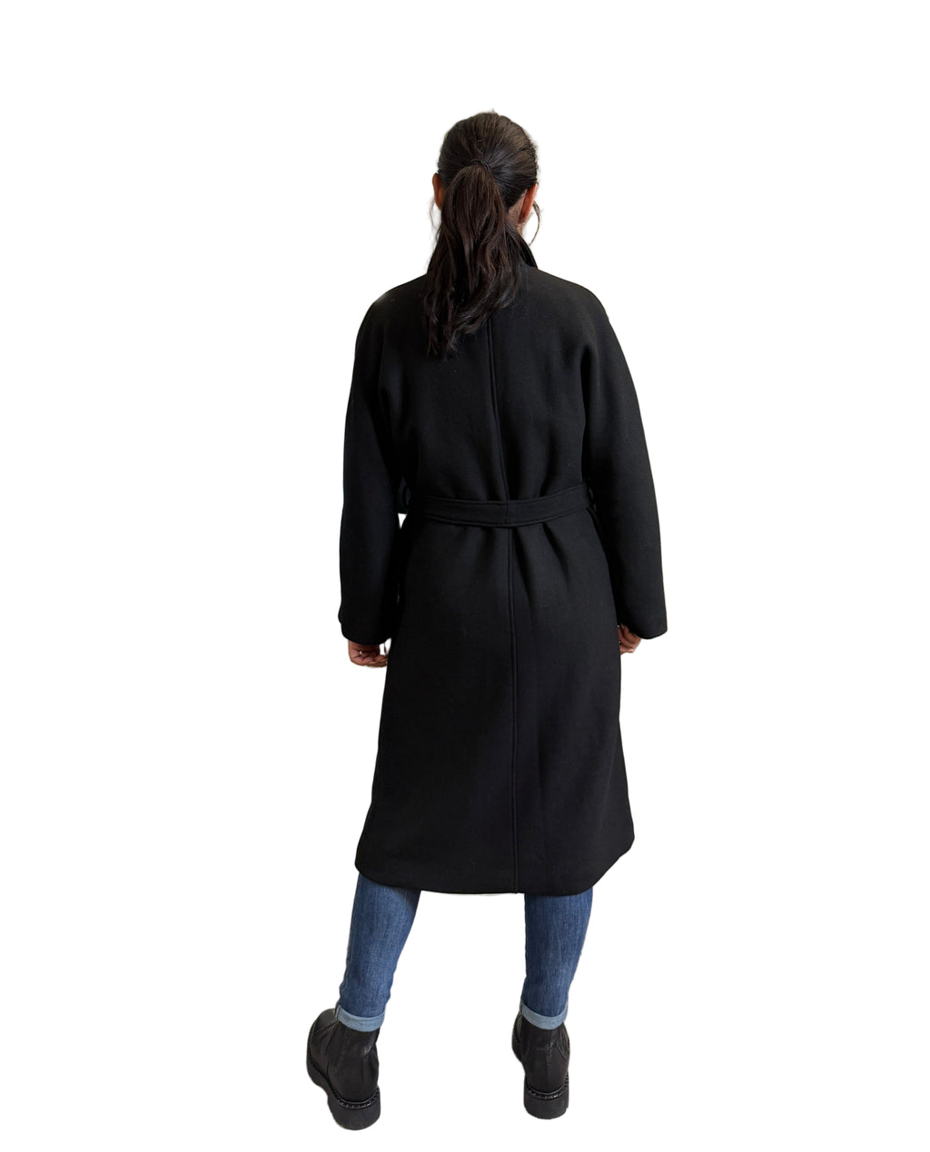 Cappotto doppio petto con cintura