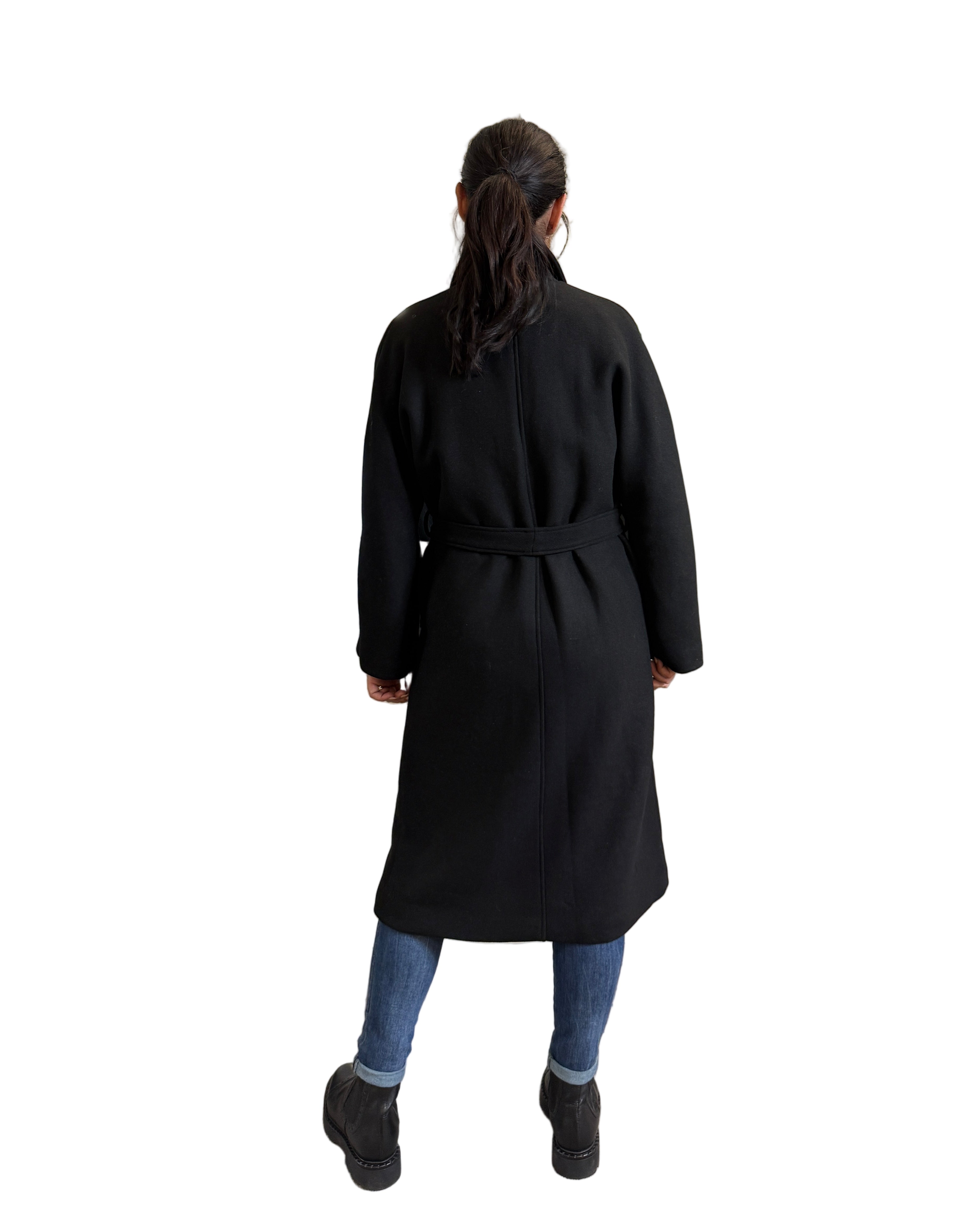 Cappotto doppio petto con cintura