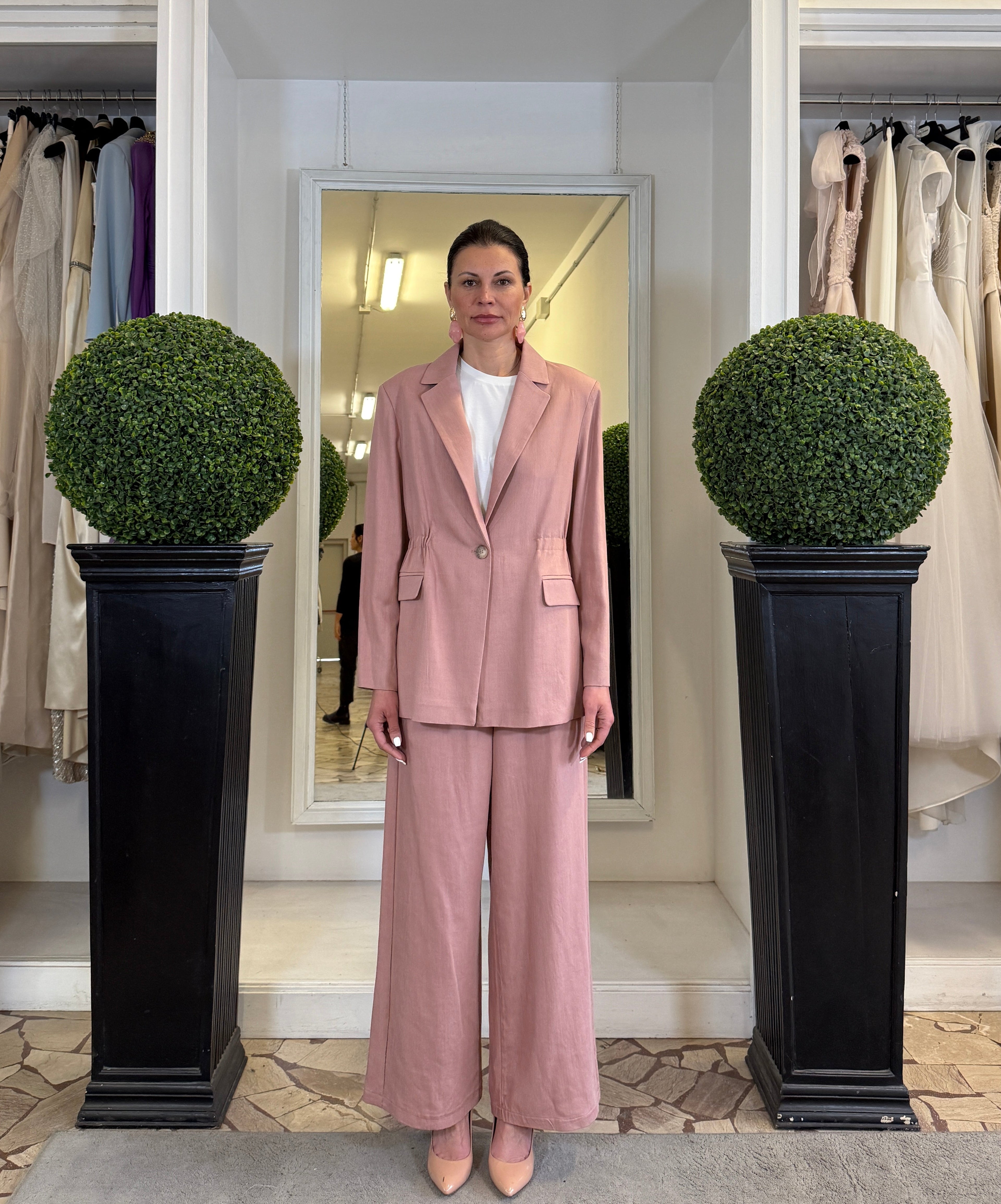 Tensione In Giacca Over Monopetto con Arriccio alla Vita