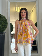 Blusa Americana con Fiocco sul Retro e Volaint Davanti