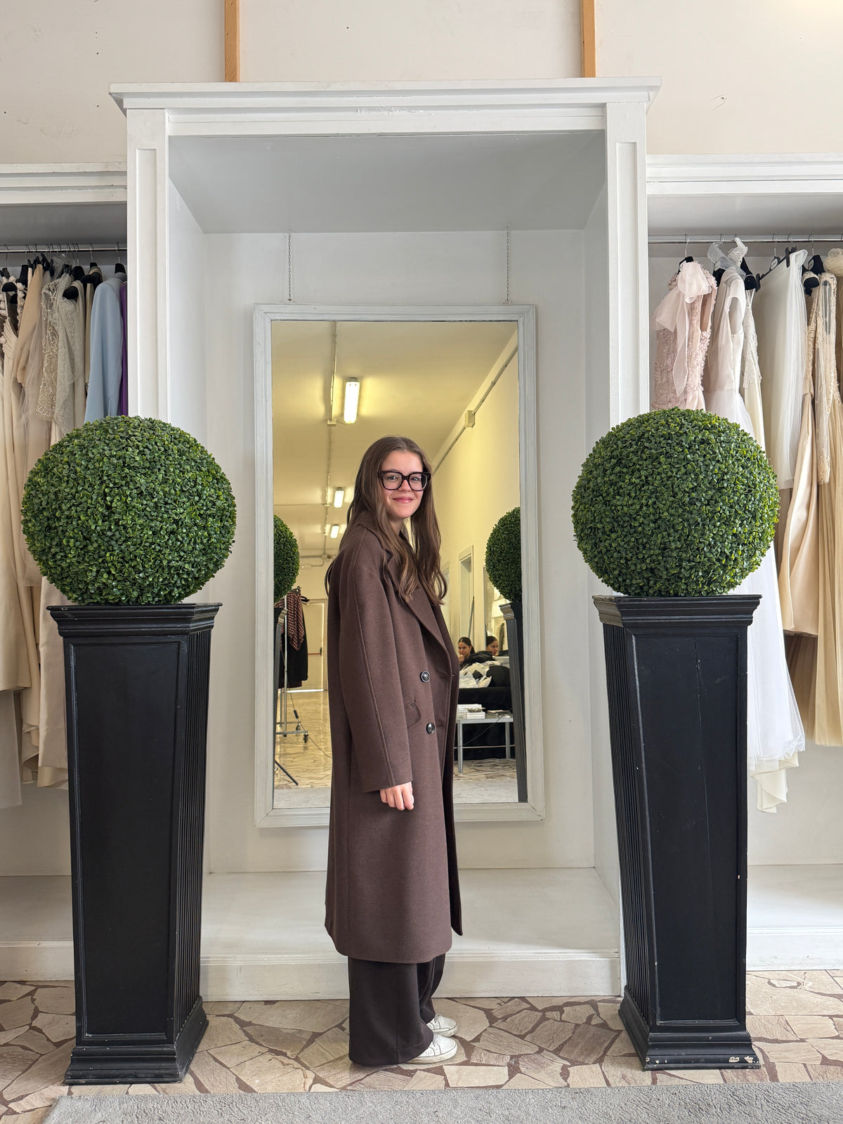 Cappotto Lungo Doppiopetto con Tasche LiLu