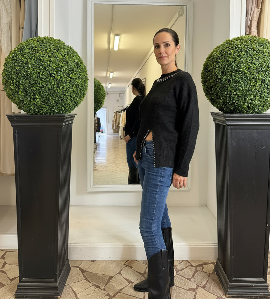 Maglione con Strass Gioiello