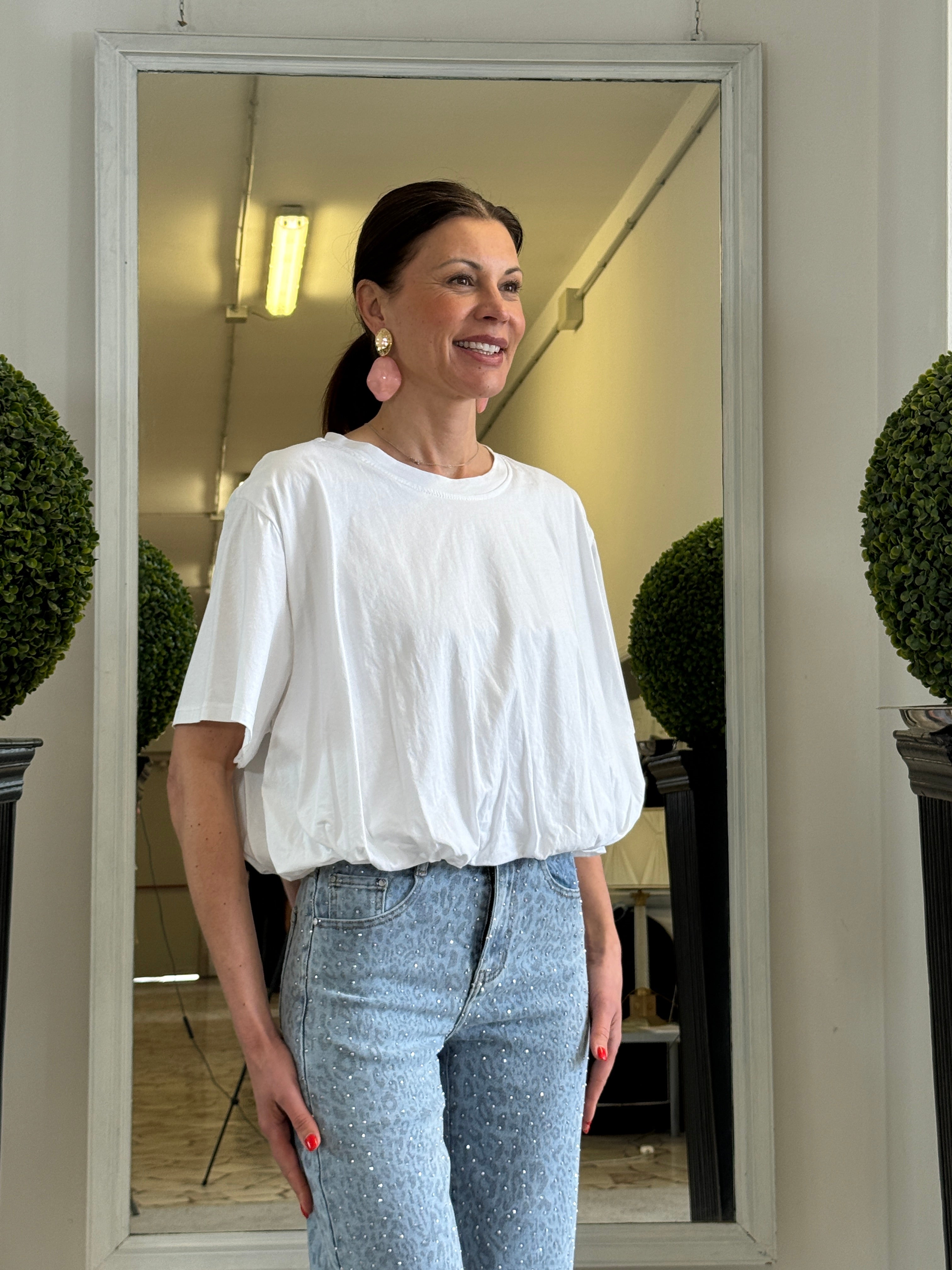 T-shirt Arricciata sul Fondo