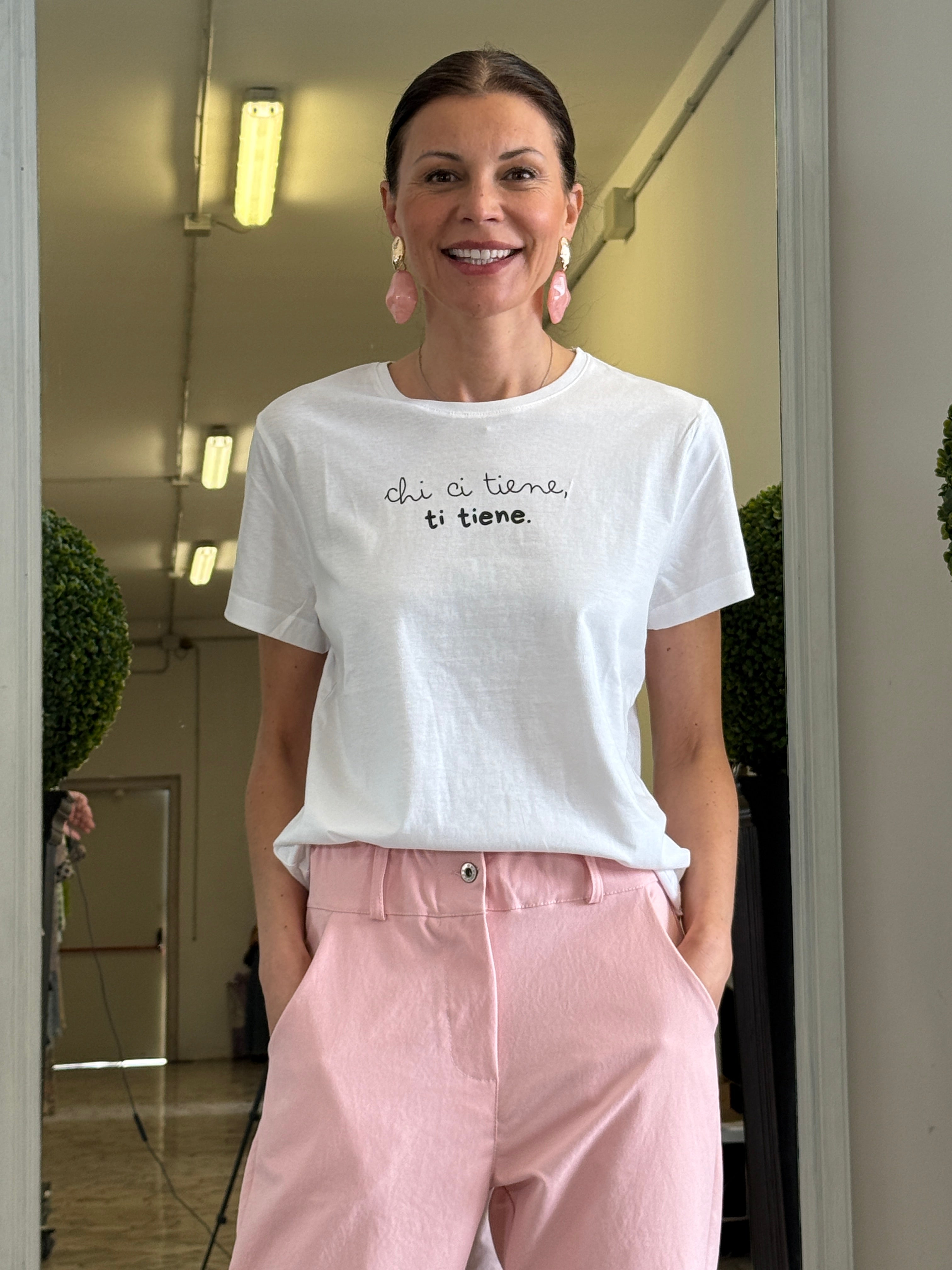 T-shirt in Cotone con Stampa Spiritosa