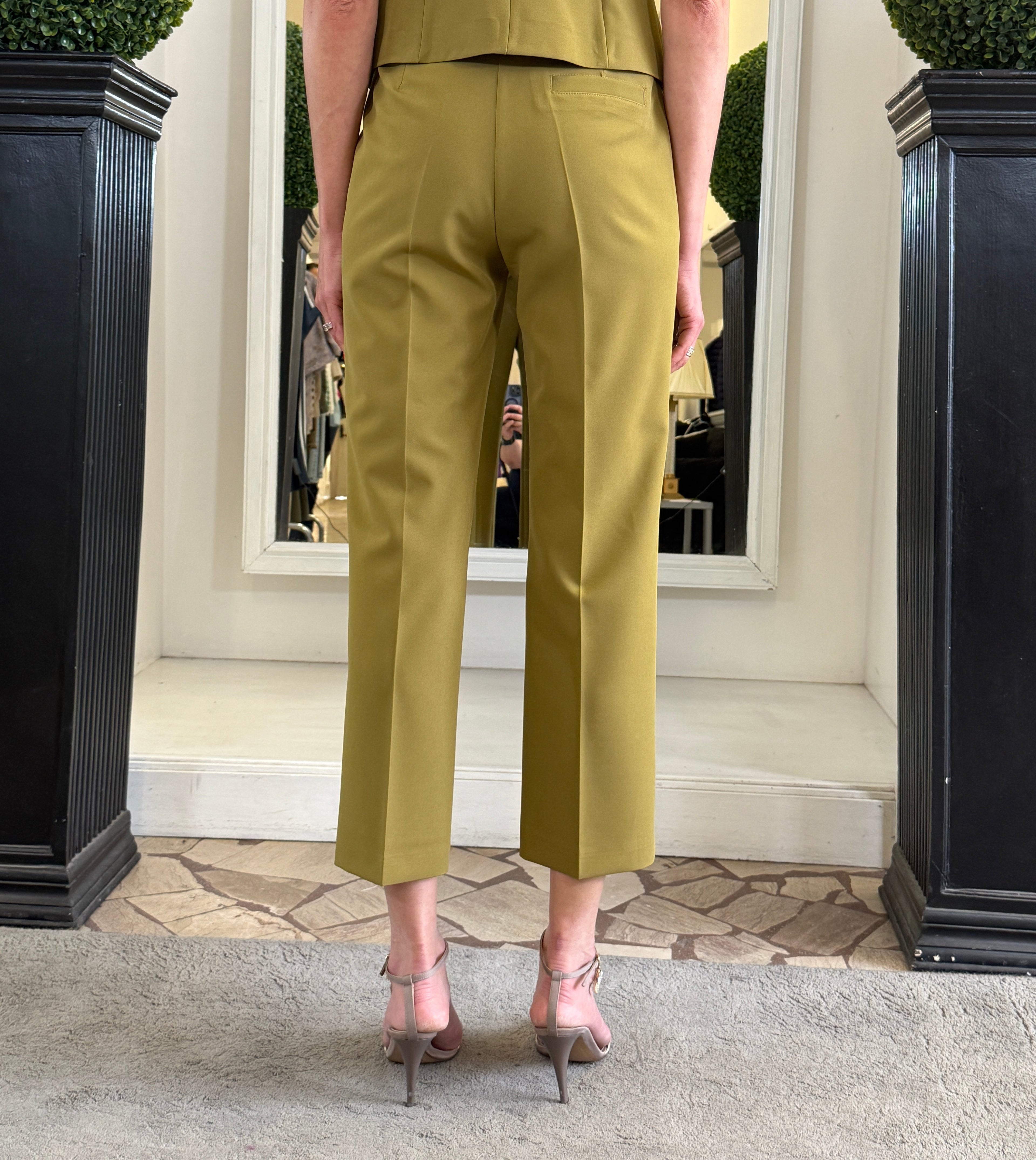 MaryLey Completo con Gilet e Pantaloni Oliva