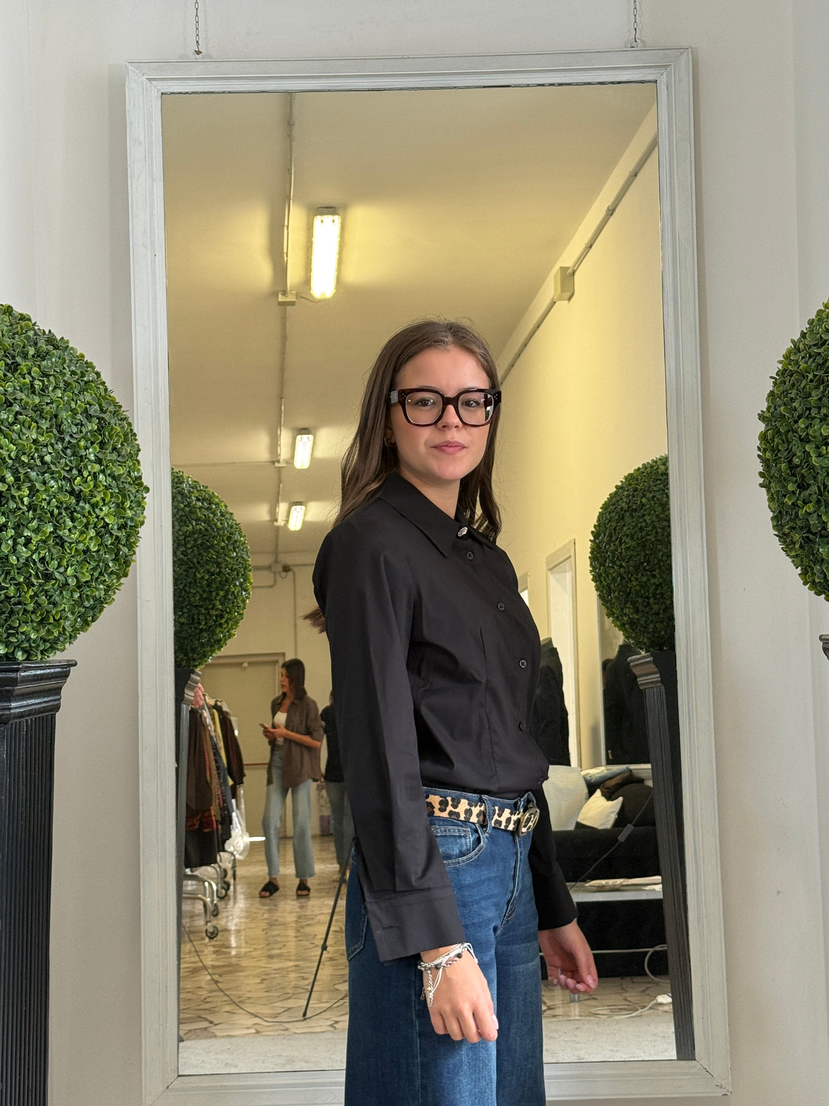 SusyMix Camicia con Bottone Gioiello
