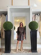 Abito Midi in Eco Pelle Stile Moderno e Minimal 775