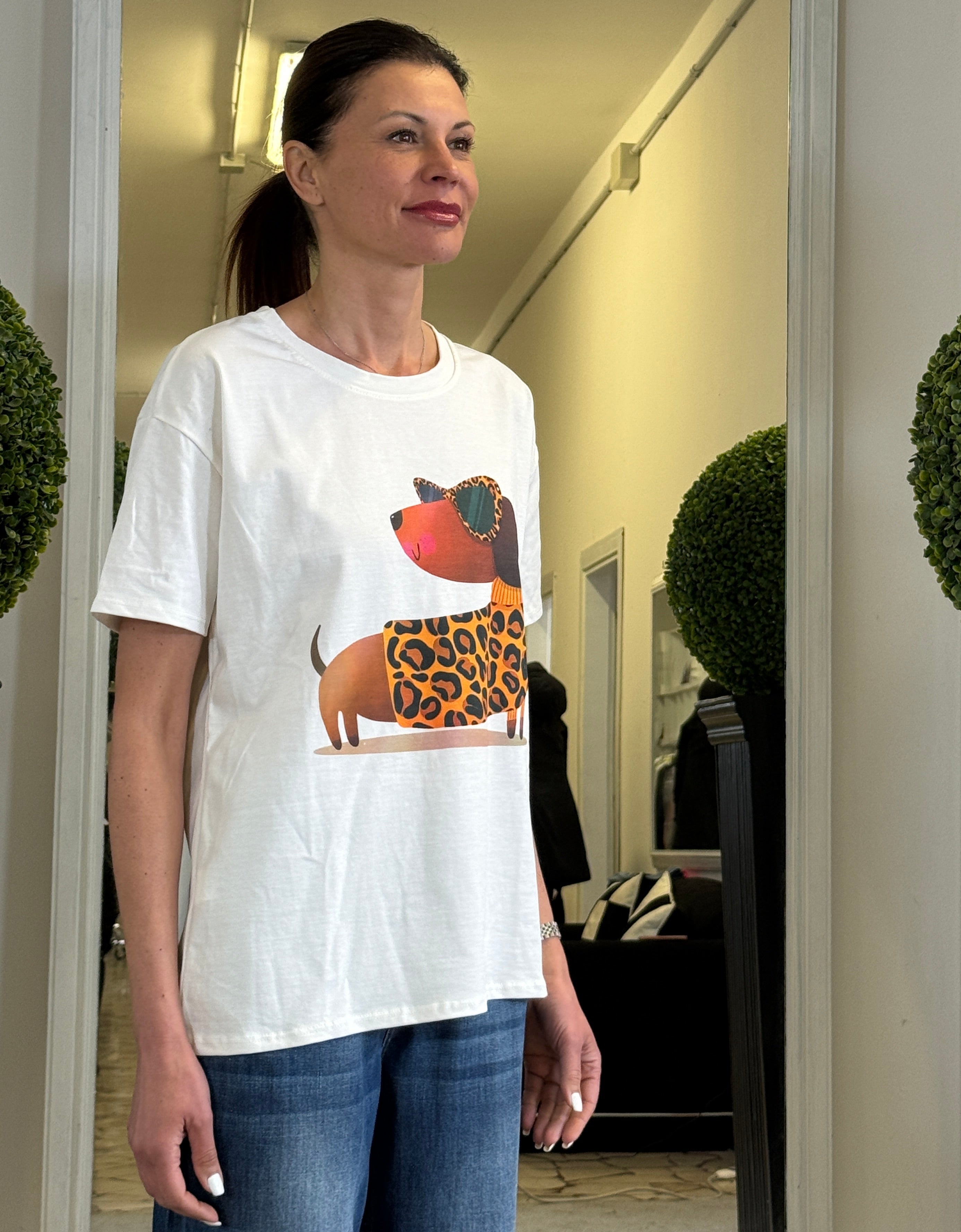 T-shirt in Cotone con Stampa