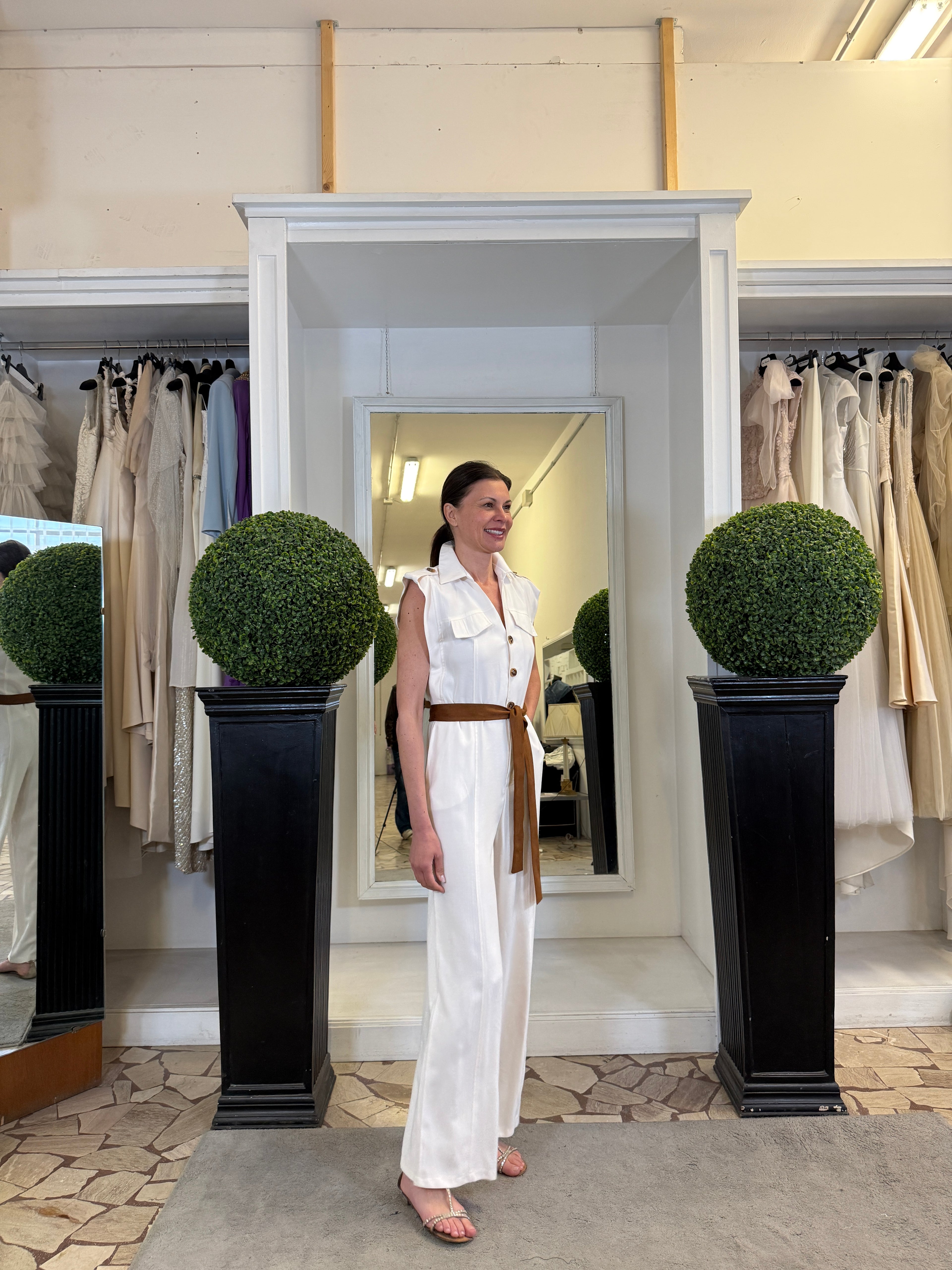 SusyMix Tuta Linea a Palazzo con Scollo a V