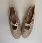 Scarpe Ballerine in Ecopelle e Corda Intrecciata