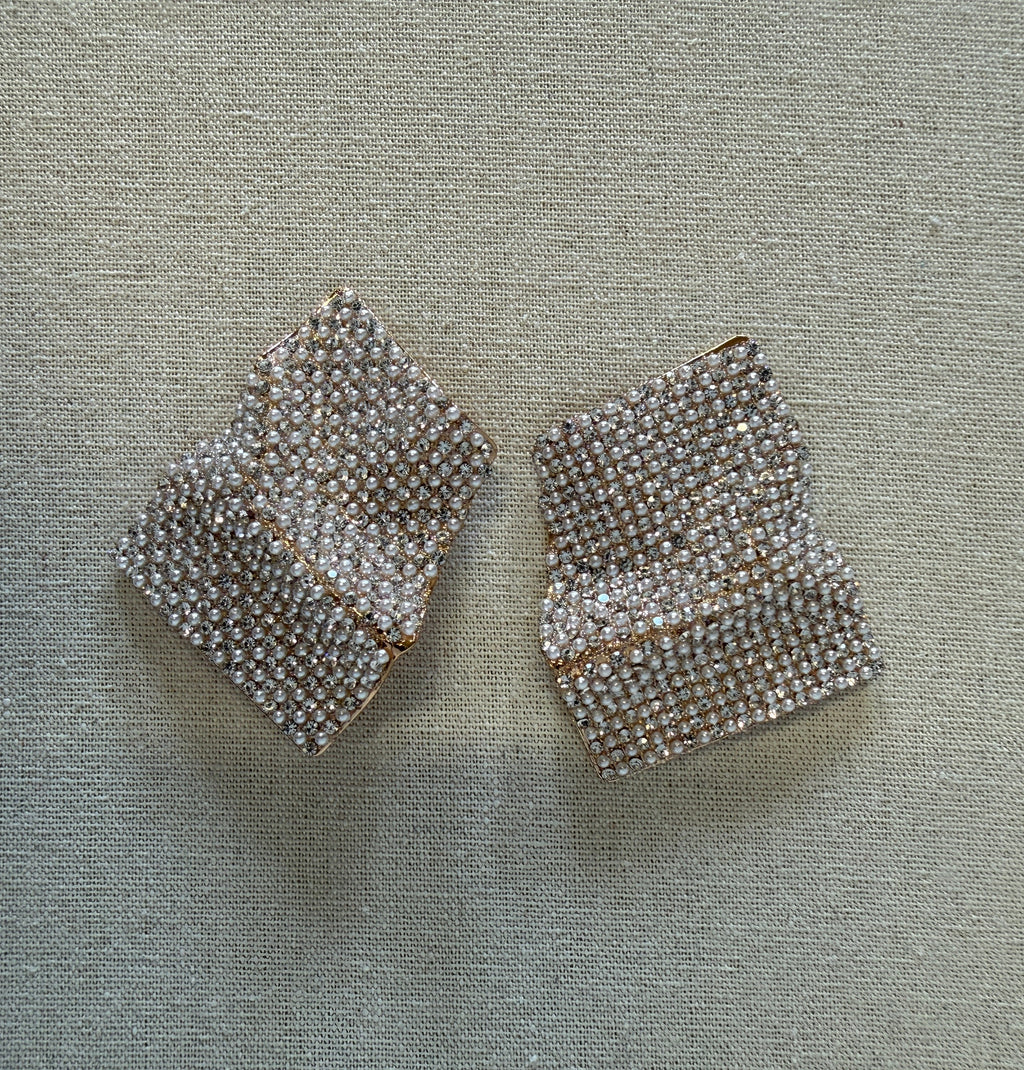 Brooke Orecchini Rettangolari con Strass